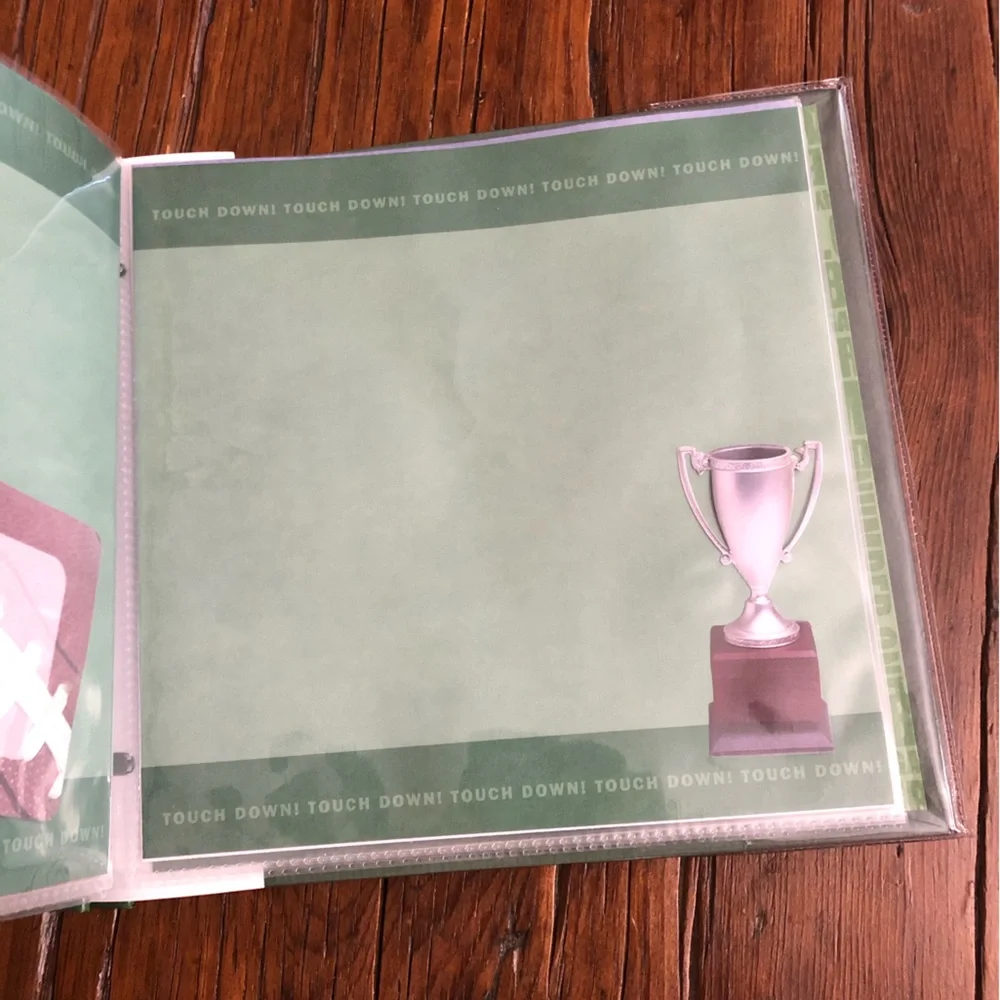 Football Themed Scrapbook 8” x 8” and Sticker Bundle